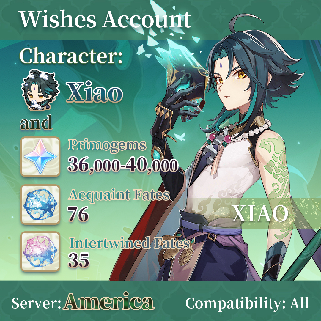 【America】Genshin Impact Wish Account with Xiao